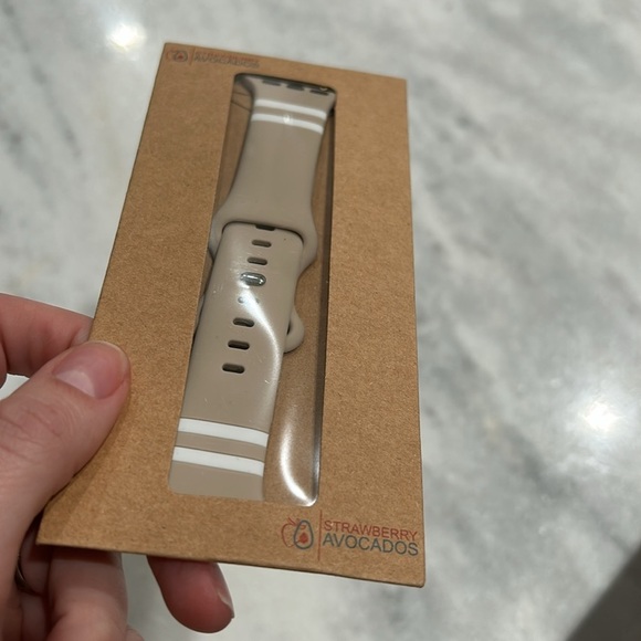 Strawberry avocados Skylar tan and white iwatch band - Picture 3 of 3